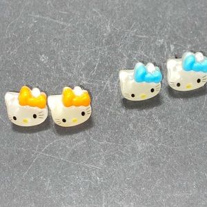 Two pairs of Hello Kitty earrings